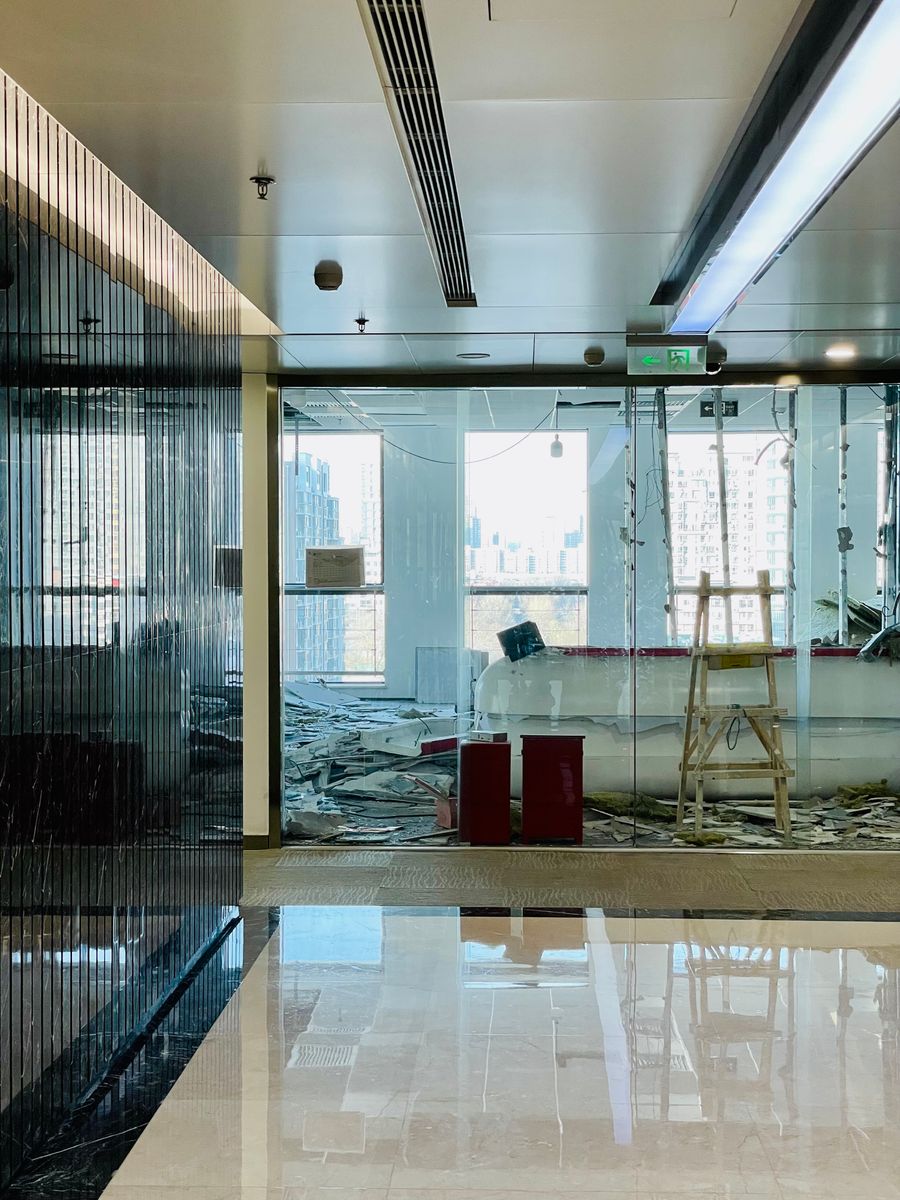 Modern commercial office renovation in progress